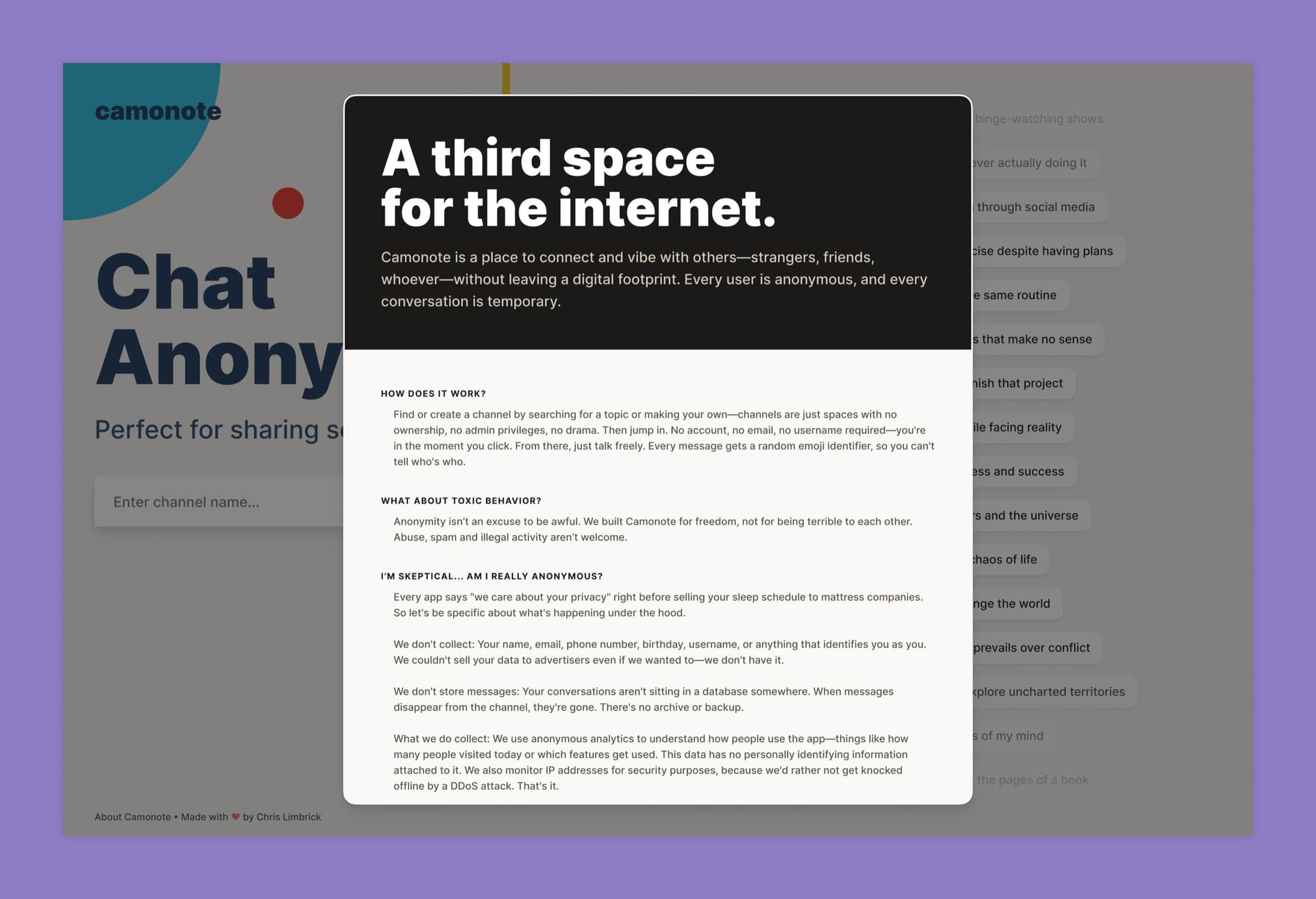 Anonymous Chat Platform screenshot 3