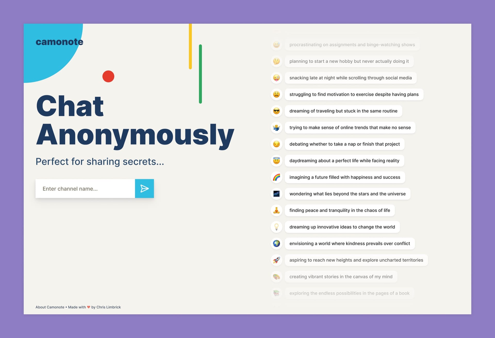 Anonymous Chat Platform screenshot 1